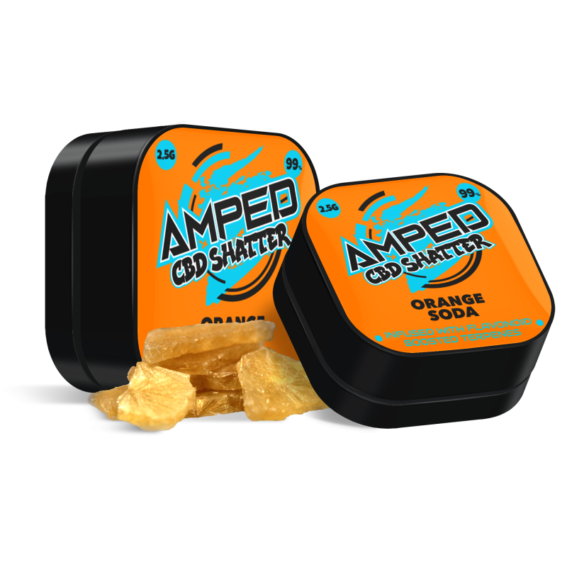 Orange Soda Amped CBD Shatter 99%